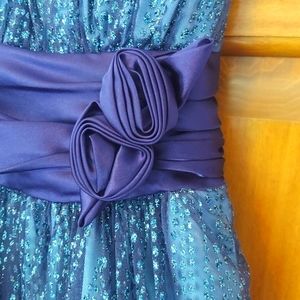 * B. Smart Spaghetti Strap Sparkly Periwinkle Formal Dance Dress, 9 Juniors, EUC